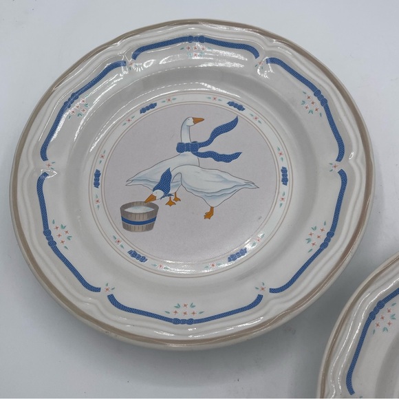 Newcor Countryside Goose Geese Salad Plates Set of Two - Picture 2 of 5